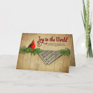 Carte Noël, Chrétien, Joie au monde, Cardinal,