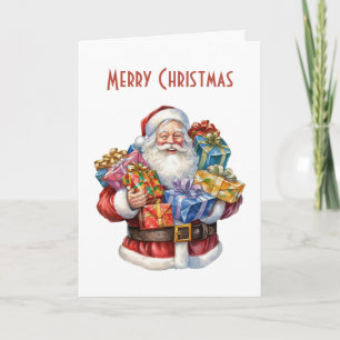 Carte Noël classique de Jolly Santa Claus
