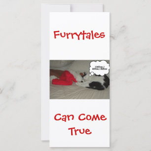 Carte Noël Croire Kitten noir et blanc