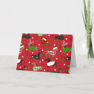 Carte Noël Dachshund Tous les manteaux