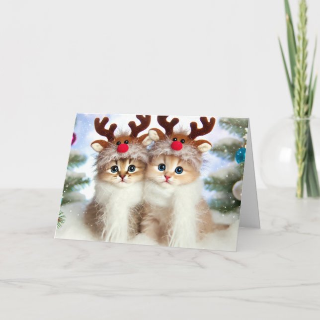 Carte Noël de chat (Devant)