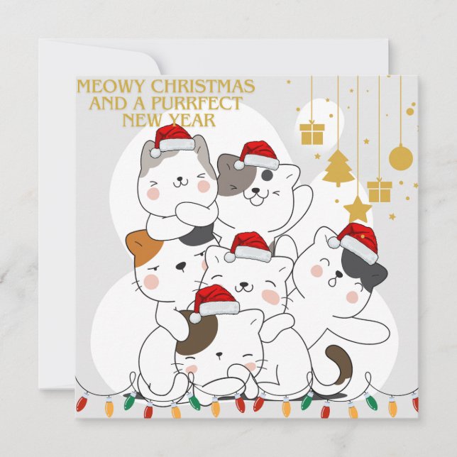 Carte Noël de chat (Devant)