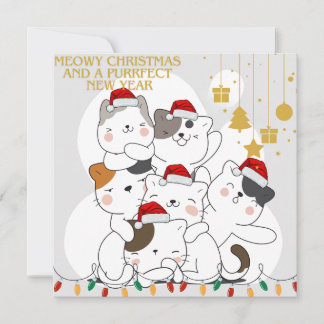 Carte Noël de chat