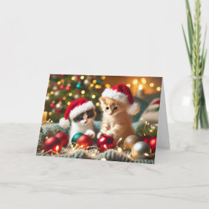 Carte Noël de chat