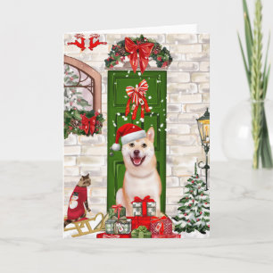 Carte Noël de Chien Shiba Inu