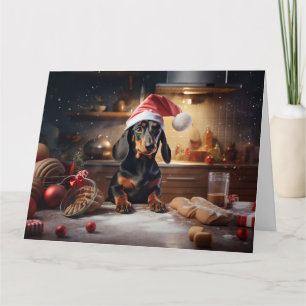 Carte Noël de Dachshund Cookies vacances