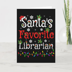 Carte Noël de la bibliothécaire Xmas Santa préféré de No