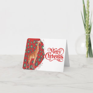 Carte Noël de la girafe