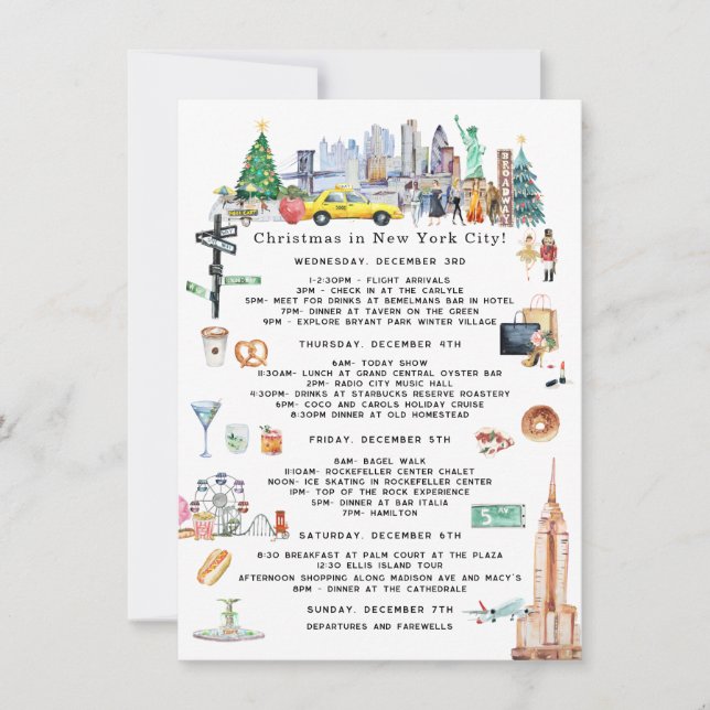 Carte Noël de la licence à New York (Devant)