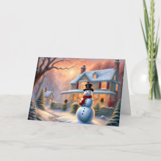 Carte Noël de la Maison des neiges d'hiver