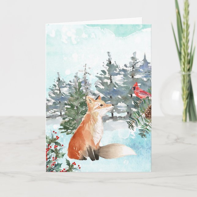 Carte Noël de la renard boisée (Devant)
