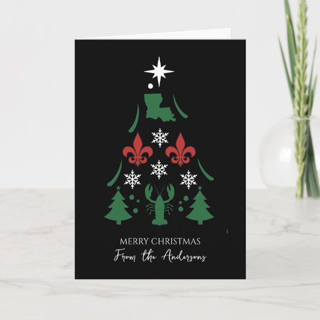 Carte Noël de Noël de la Louisiane Cajun (Devant)