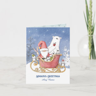 Carte Noël de père Noël Sleigh