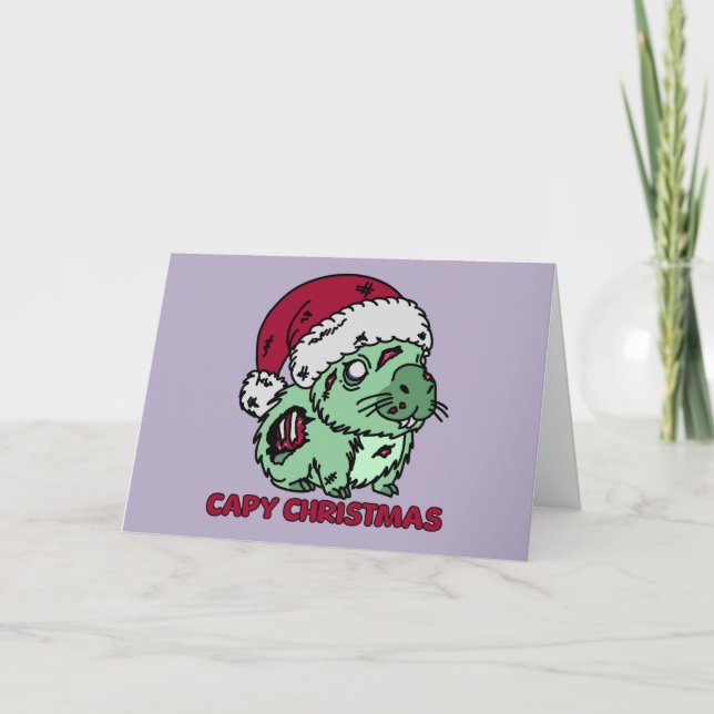 Carte Noël de Zombie Capybara (Devant)