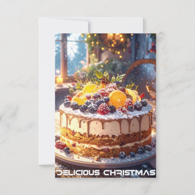 Carte NOËL DÉLICIEUX - style moderne - (Devant)