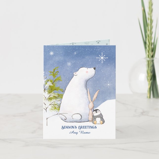 Carte Noël des amis père Noël (Devant)