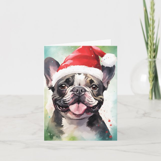 Carte Noël des Bulldog français (Devant)