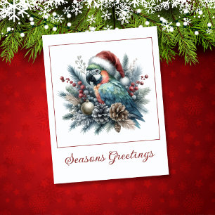 Carte Noël des Joyeuses Fêtes de perroquets tropicaux