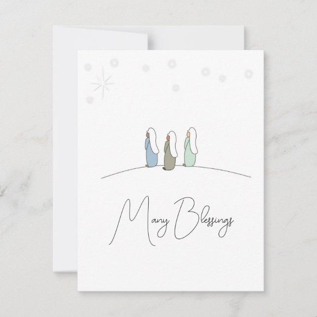 Carte Noël des trois hommes sages, plat (Devant)