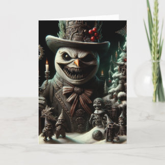 Carte Noël d'horreur Snowman