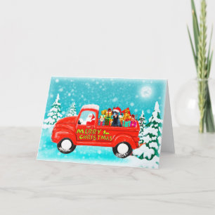 Carte Noël Doberman Chien cadeaux de livraison camion