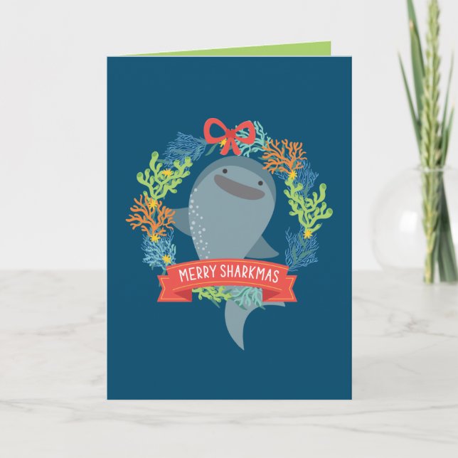 Carte Noël drôle de requin baleine (Devant)
