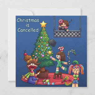 Carte Noël drôle est Annulé Chibi Personnages Stic