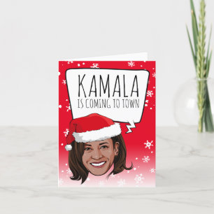 Carte Noël drôle Kamala : Kamala arrive en ville