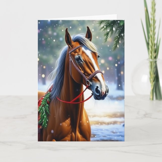 Carte Noël du cheval (Devant)