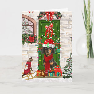 Carte Noël du chien Dachshund