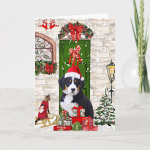 Carte Noël du chien de montagne bernois
