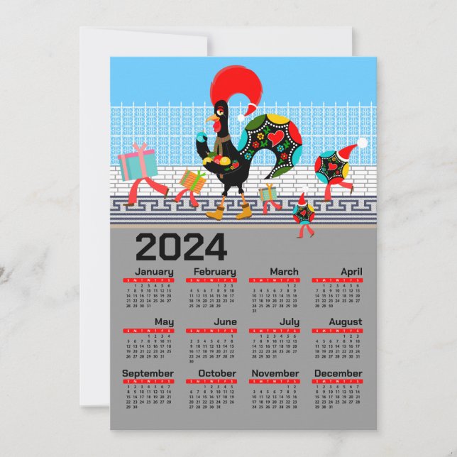 Carte Noël du coq portugais 2024 (Devant)