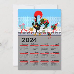 Carte Noël du coq portugais 2024