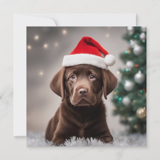 Carte Noël du Labrador au chocolat (Devant)