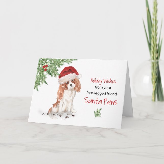 Carte Noël Du Roi Charles Spaniel Chien Cavalier (Devant)