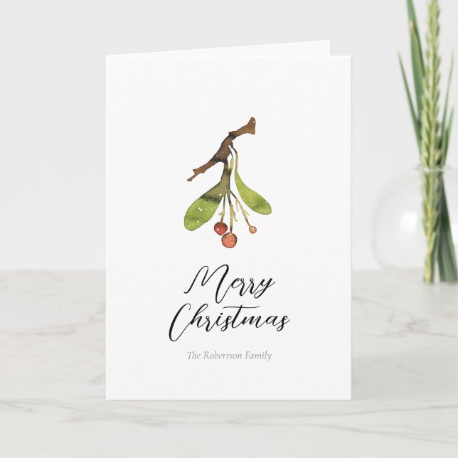 Carte Noël élégant de Mistletoe (Devant)