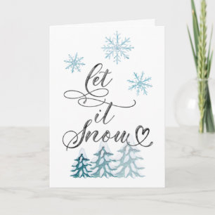 Carte Noël élégant Flocons de neige