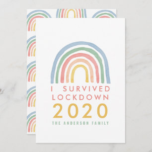 Carte Noël en arc-en-ciel coloré J'ai survécu à l'éclate