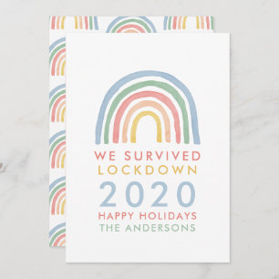 Carte Noël en arc-en-ciel coloré nous avons survécu à l'