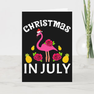 Carte Noël en juillet Flamingo Hawaïen Eté Plage V