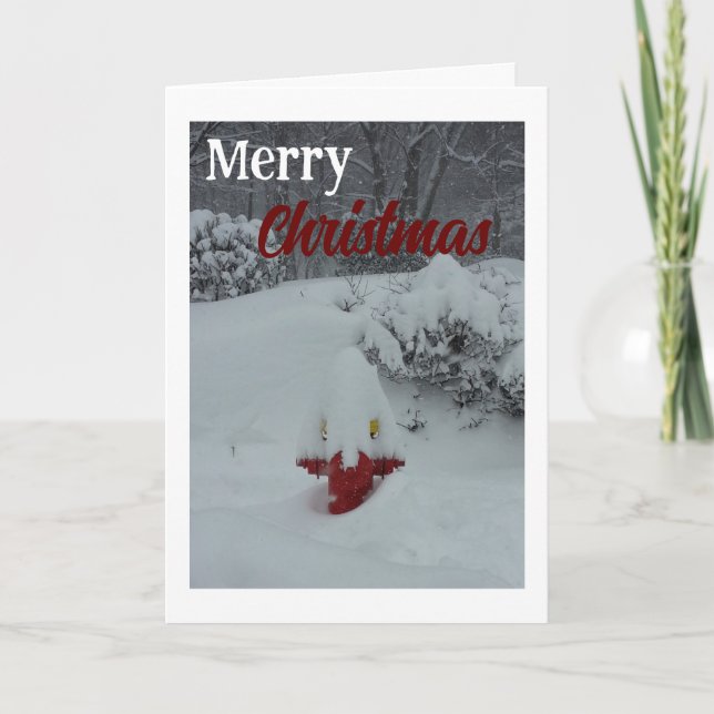 Carte Noël enflammé de neige (Devant)