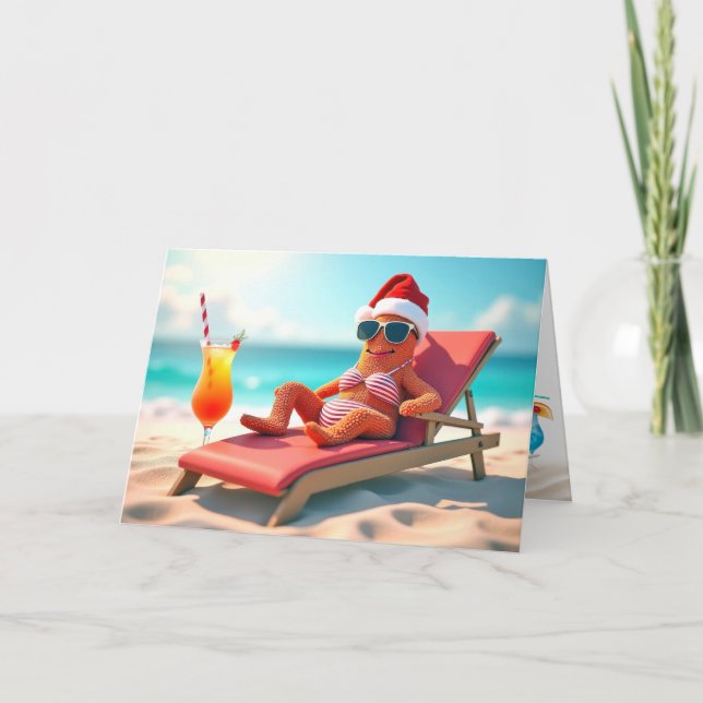 Carte Noël Estarfish Bain de soleil (Devant)