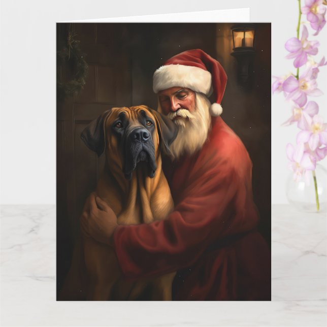 Carte Noël festif Rhodesian Ridgeback Santa Claus (Orchidée)
