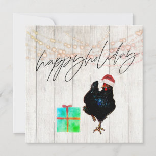 Carte Noël Fête du poulet Rooster Fun Salon