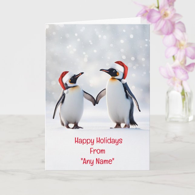 Carte Noël Fête Nom personnalisé de couple (Orchidée)