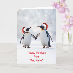 Carte Noël Fête Nom personnalisé de couple