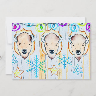 Carte Noël flocon de neige de buffle