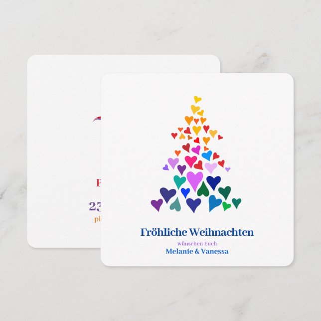 Carte Noël gay minimaliste (Devant / Derrière)