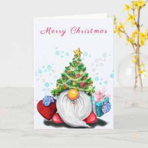 Carte Noël Gnome mignonne