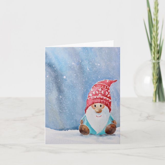 Carte Noël Gnome mignonne | Vacances fantastiques (Devant)